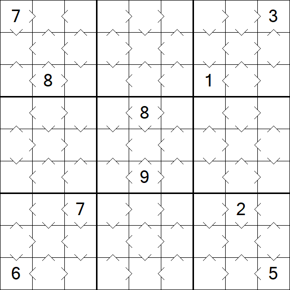 Greater Than Sudoku - Simple