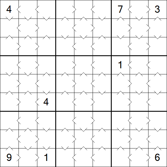Greater Than Sudoku - Einfach