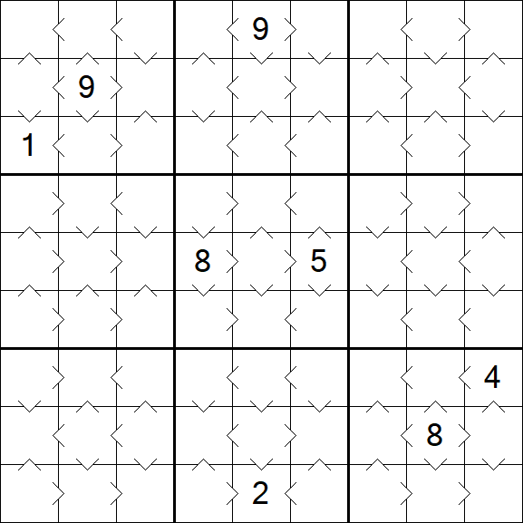 Greater Than Sudoku - Einfach