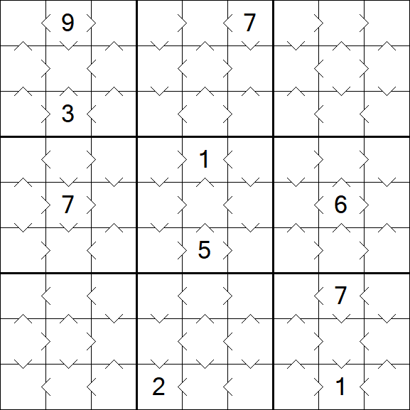 Greater Than Sudoku - Einfach