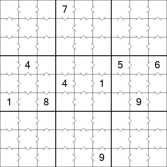Greater Than Sudoku - Einfach