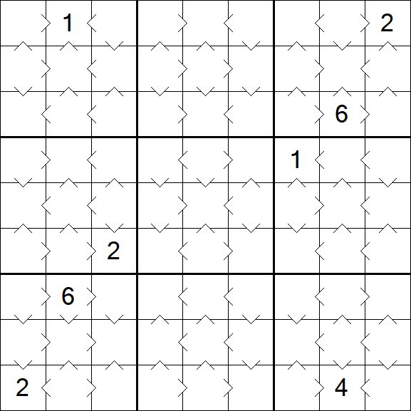 Greater Than Sudoku - Easy