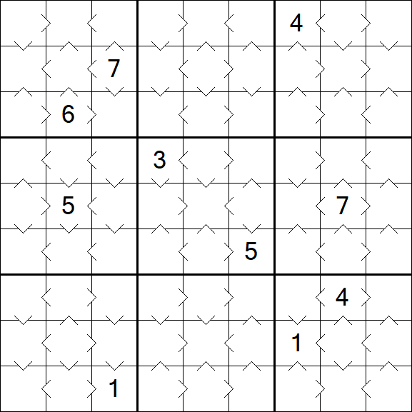 Greater Than Sudoku - Easy