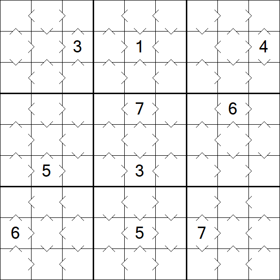 Greater Than Sudoku - Easy