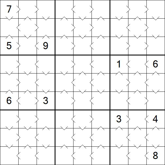 Greater Than Sudoku - Easy