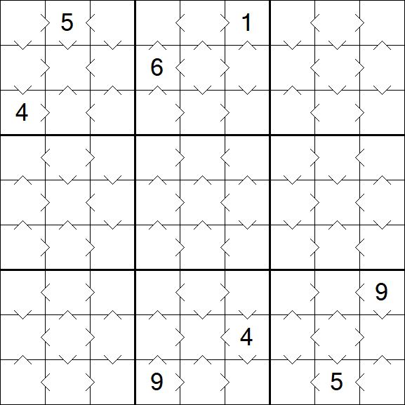 Greater Than Sudoku - Easy
