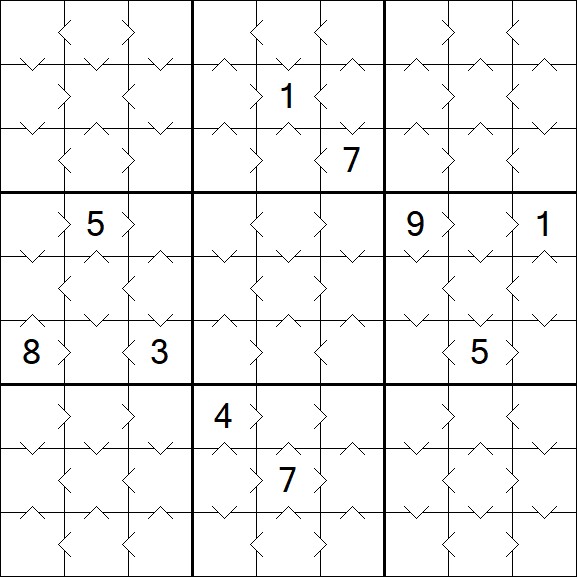 Greater Than Sudoku - Easy