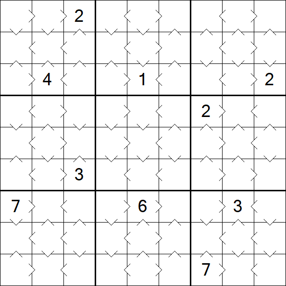 Greater Than Sudoku - Fácil