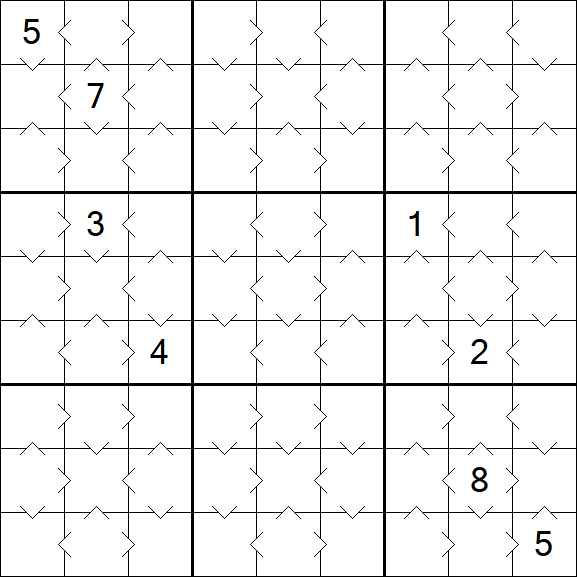Greater Than Sudoku - Easy
