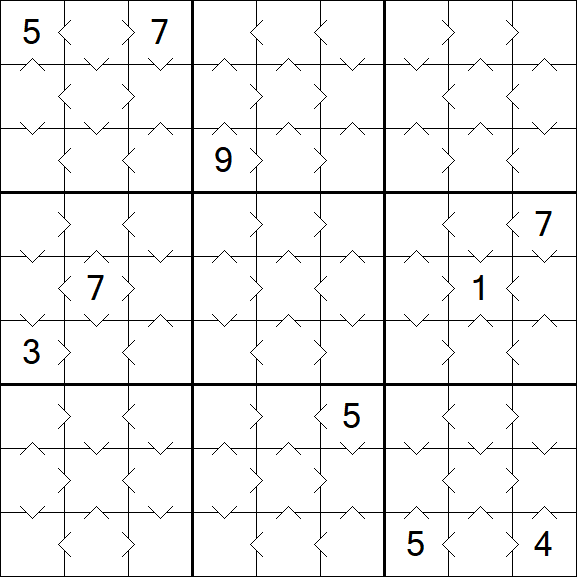 Greater Than Sudoku - Fácil