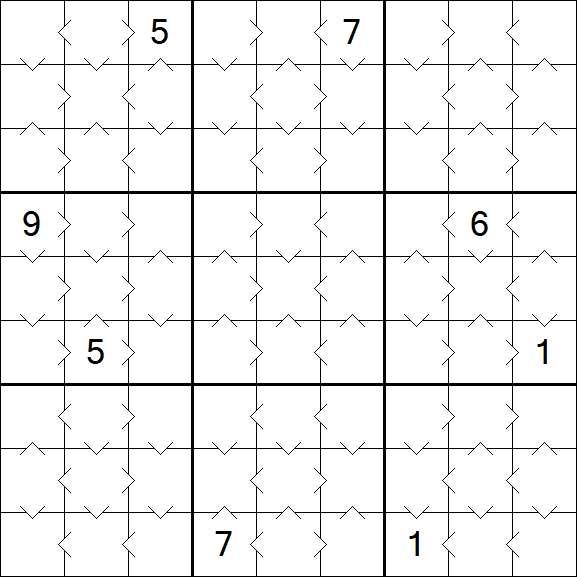 Greater Than Sudoku - Easy