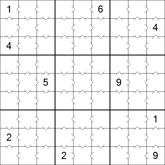 Greater Than Sudoku - Easy