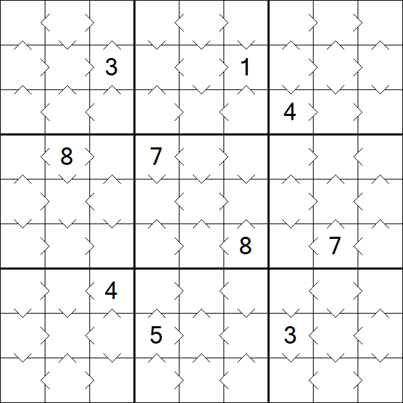 Greater Than Sudoku - Fácil