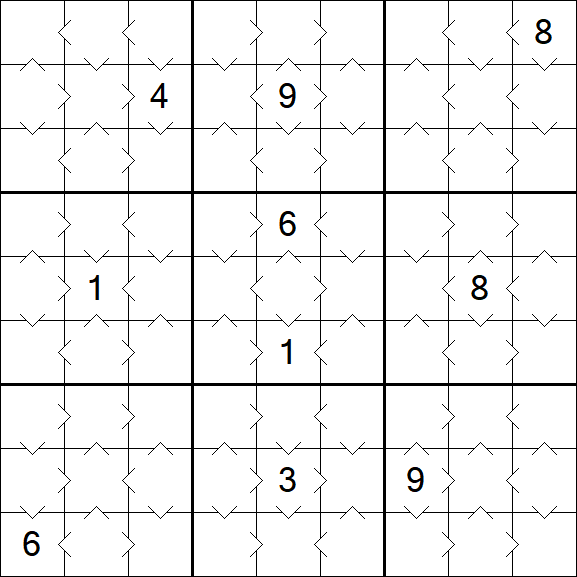 Greater Than Sudoku - Einfach