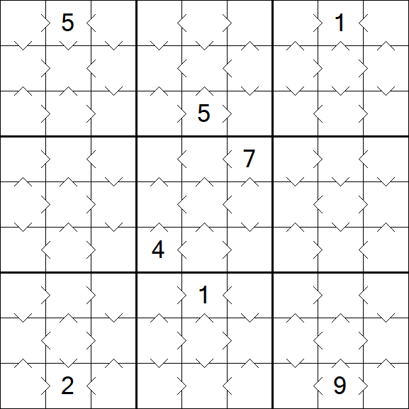 Greater Than Sudoku - Einfach