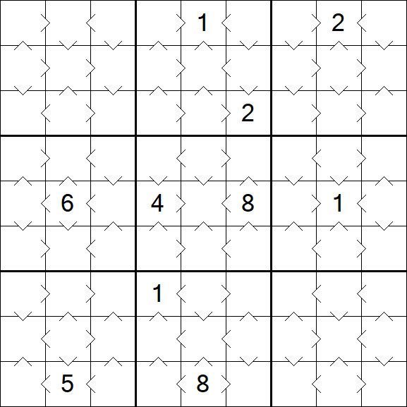 Greater Than Sudoku - Fácil