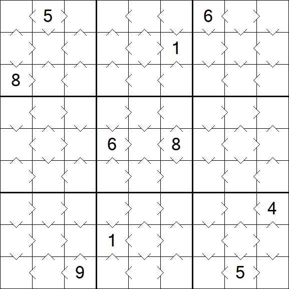 Greater Than Sudoku - Fácil