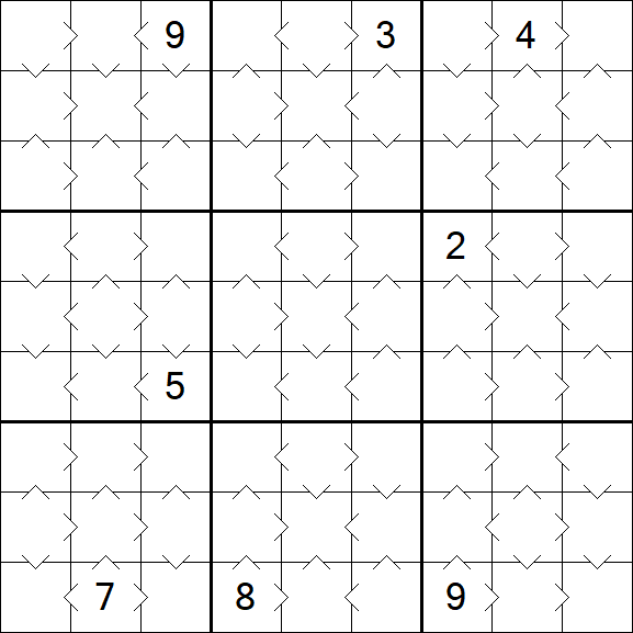 Greater Than Sudoku - Fácil