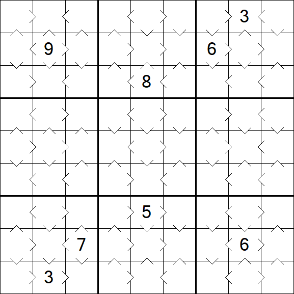 Greater Than Sudoku - Fácil
