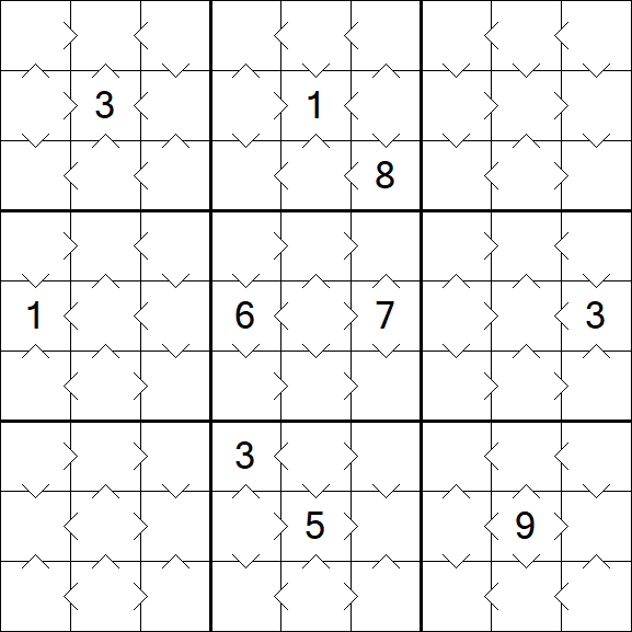 Greater Than Sudoku - Fácil