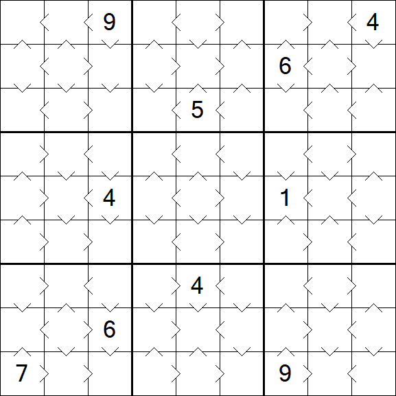 Greater Than Sudoku - Fácil