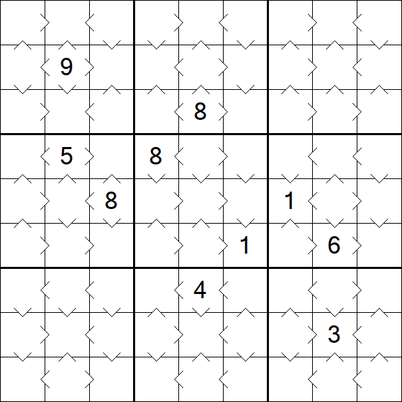 Greater Than Sudoku - Fácil