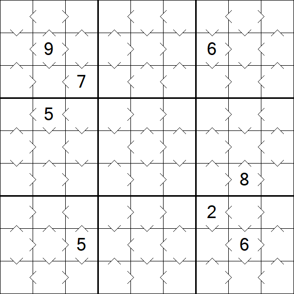 Greater Than Sudoku - Fácil