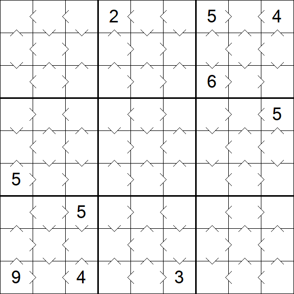 Greater Than Sudoku - Fácil