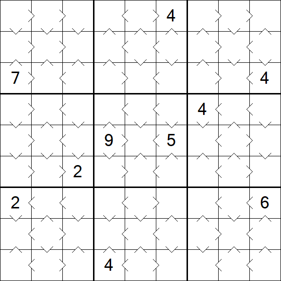 Greater Than Sudoku - Fácil