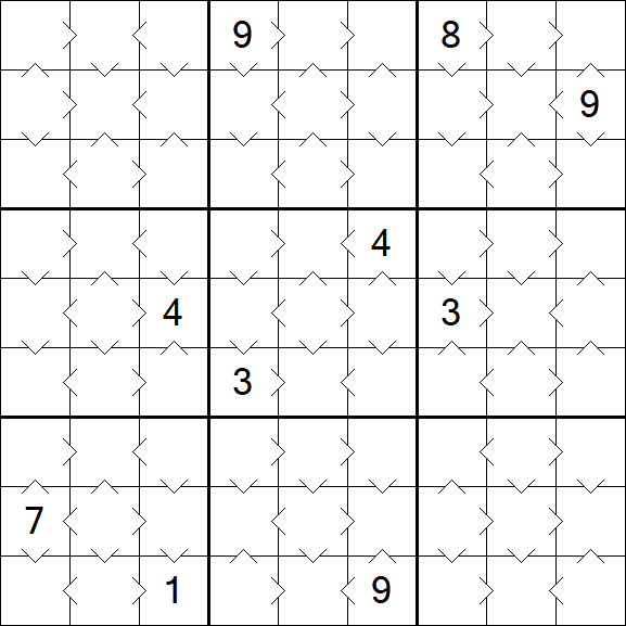 Greater Than Sudoku - Einfach