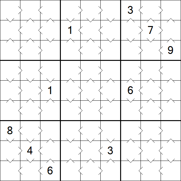 Greater Than Sudoku - Einfach