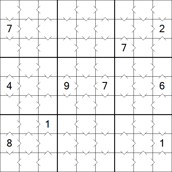 Greater Than Sudoku - Fácil