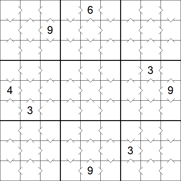 Greater Than Sudoku - Fácil