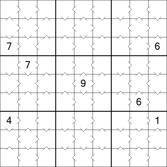 Greater Than Sudoku - Fácil