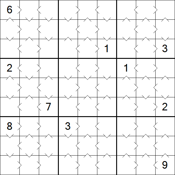 Greater Than Sudoku - Easy