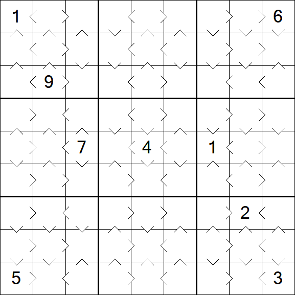 Greater Than Sudoku - Easy