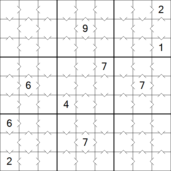 Greater Than Sudoku - Easy