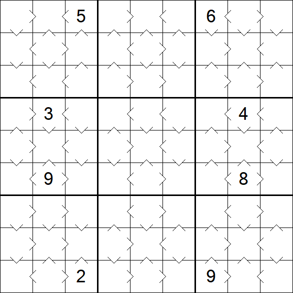 Greater Than Sudoku - Fácil