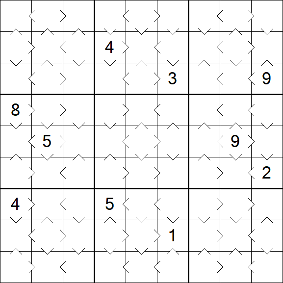 Greater Than Sudoku - Easy