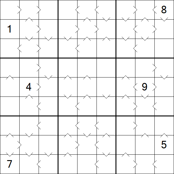 Greater Than Sudoku - Schwierig