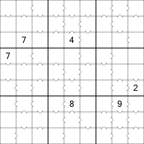 Greater Than Sudoku - Schwierig