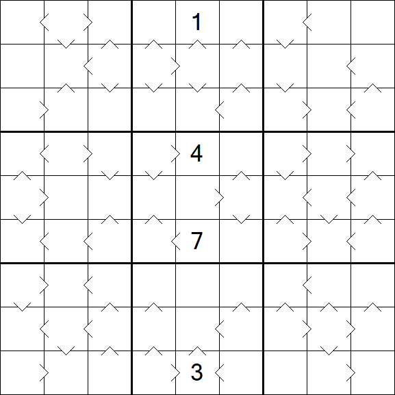 Greater Than Sudoku - Schwierig