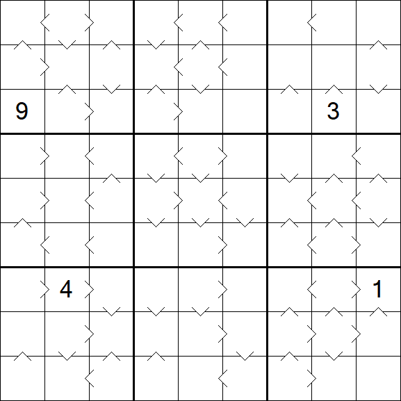 Greater Than Sudoku - Schwierig