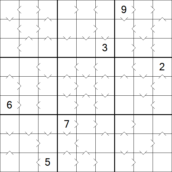 Greater Than Sudoku - Difícil