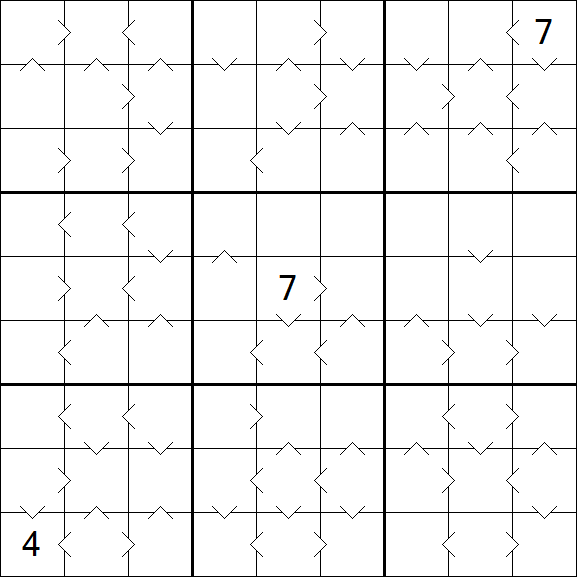 Greater Than Sudoku - Schwierig