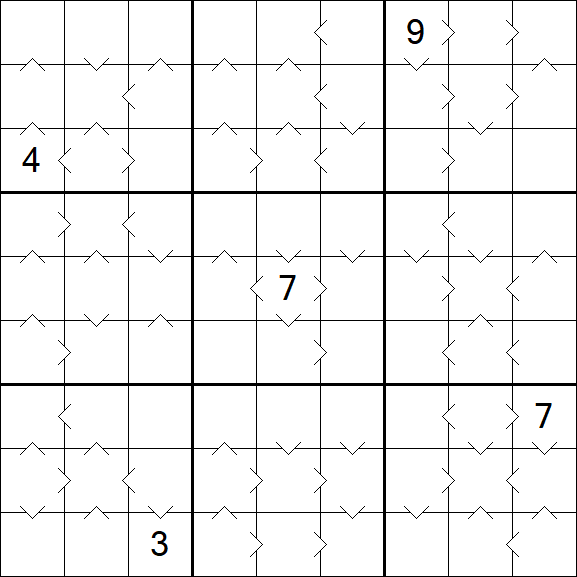 Greater Than Sudoku - Schwierig