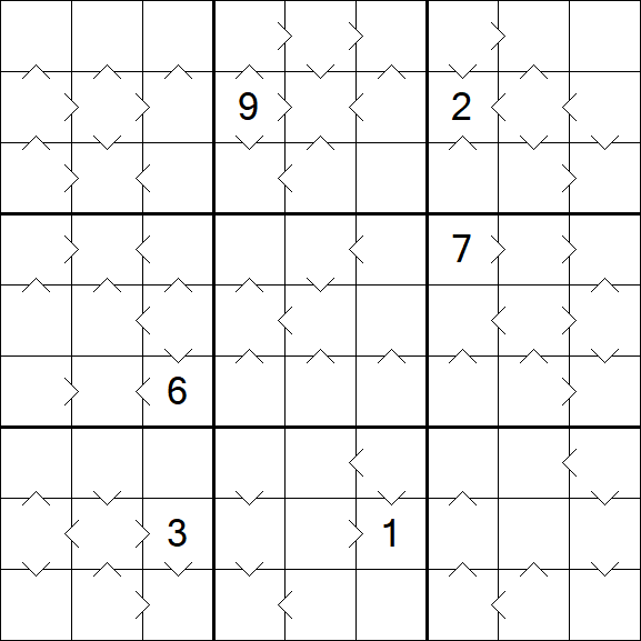Greater Than Sudoku - Schwierig