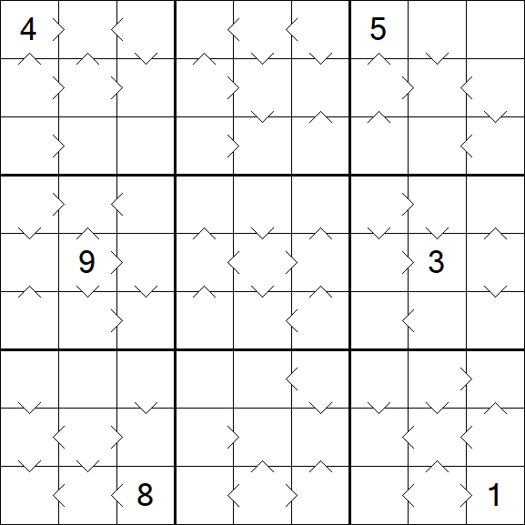 Greater Than Sudoku - Difícil