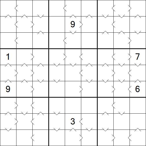 Greater Than Sudoku - Difícil
