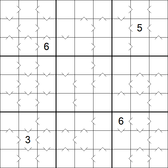 Greater Than Sudoku - Difícil